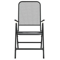 Acheter Maison Chic Lot de 2 Chaises pliables de jardin - Fauteuil d'extérieur Maille métallique Anthracite -MN20125