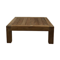 Mes Table basse de jardin 80x80x30 cm en teck marron - RAINA