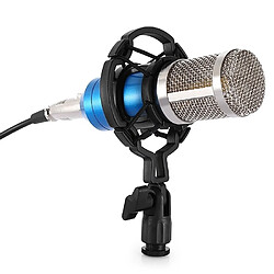 Wewoo Microphone à condensateur filaire avec enregistrement en studio de 3,5 mm amortisseur, compatible PC / Mac pour diffusion en direct, KTV, etc. bleu