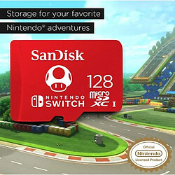 SanDisk Carte mémoire flash 128 Go UHS-I U3 microSDXC UHS-I pour Nintendo Switch