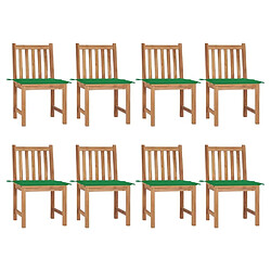 Maison Chic Lot de 8 Chaises de jardin,Fauteuil d'extérieur avec coussins Bois de teck massif -MN83828