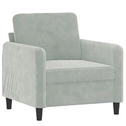 Avis vidaXL Fauteuil avec repose-pied Gris clair 60 cm Velours