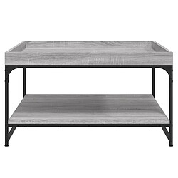 Avis vidaXL Table basse sonoma gris 80x80x45 cm bois d'ingénierie et fer