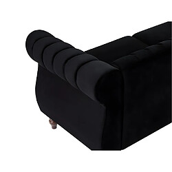 Vente-Unique Canapé chesterfield 3 places en velours noir TRUMBO pas cher