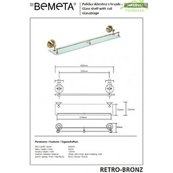 Bemeta - Maison De La Tendance Etagère de douche RETRO en verre et laiton 60x9x12 cm