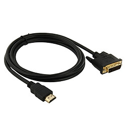 Wewoo Câble HDMI Type-A Mâle à DVI 24 + 1 Pin Adaptateur Câble, Longueur: 1.8m