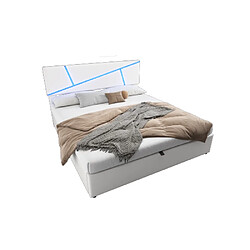 ComfortXL Lit Rembourré Confortable Avec Bande Lumineuse LED, 180*200 Cm, Blanc 