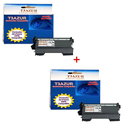 T3Azur TN2220 - Lot de 2 Toner Laser Brother compatible DCP-7060D / DCP-7065DN / DCP-7070DW / DCP 7060D / DCP 7065DN / DCP 7070DW 