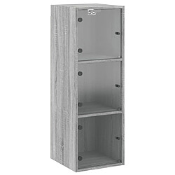 vidaXL Armoire murale avec portes en verre sonoma gris 35x37x100 cm