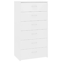 Maison Chic Buffet commode,console avec 6 tiroirs pour rangement Blanc 50x34x96 cm Bois d'ingénierie -MN64803