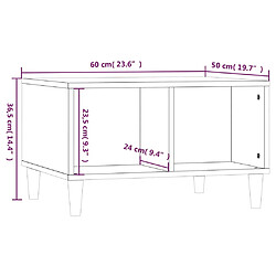 vidaXL Table basse Sonoma gris 60x50x36,5 cm Bois d'ingénierie pas cher