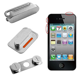 Wewoo Pour iPhone 4S pièce détachée Clé de volume + bouton de mise en sourdine + de verrouillage Interrupteur de d'alimentation ON / OFF 