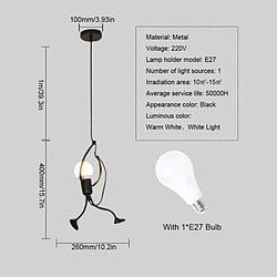 Avis Wewoo Lampe suspendue Luminaire Salon Nordic Moderne Pendentif Lumière Métal Noir E27 Ampoule Villain Modélisation LED Restaurant Chambre (Blanc Blanc)