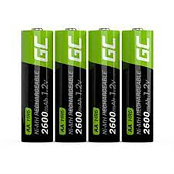 GREEN CELL Lot de 4 piles AA rechargeables 2600mAh NIMH 