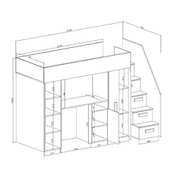 Acheter Abiks Meble PARTY 14 Lit superposé 247/165/120 (blanc)