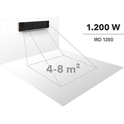 TROTEC Chauffage radiant sans lumière rouge IRD 1200 chauffage de terrasse extérieur éclairage low glare faible luminosité chauffage d'appoint