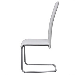 Acheter Maison Chic Lot de 2 Chaises à manger cantilever,Chaises de cuisine style scandinave - blanc similicuir -MN10579