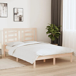 Maison Chic Lit Moderne Chambre - Cadre/structure de lit pour adulte Bois de pin massif 140x200 cm -MN40300