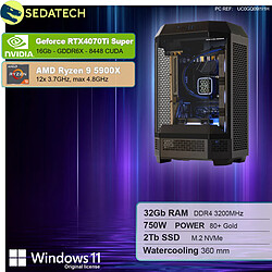 Sedatech PC Gamer Pro V360 • AMD Ryzen 9 5900X • RTX4070Ti Super • 32Go RAM • 2To SSD M.2 • Windows 11