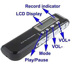 Avis Wewoo Enregistreur vocal noir Lecteur MP3 Dictaphone numérique de 4 Go, Enregistrement du téléphone, Fonction VOX