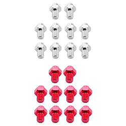 20pcs Vélo Pédalier Pédale Vis Antidérapant - Argent Rouge