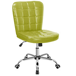 Chaise de bureau en similicuir - Rattantree Chaises de coiffeuse sans accoudoirs - Tabouret de coiffeuse - Chaises de bureau pour la maison - Chaise d'ordinateur pivotante - Vert clair