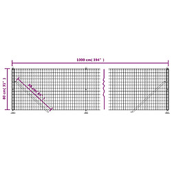 vidaXL Clôture en treillis métallique avec bride vert 0,8x10 m pas cher