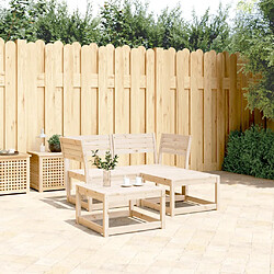 vidaXL Salon de jardin 3 pcs bois de pin massif