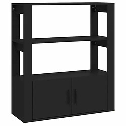 Maison Chic Buffet,Meuble de Rangement,commode pour salon,Cuisine Noir 80x30x90 cm Bois d'ingénierie -MN99126