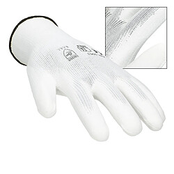 Avis ECD Germany 48 paires de Gants de travail en PU, taille 10-XL, couleur blanc, gants de mécanicien en nylon gants de jardin