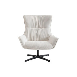 Vente-Unique Fauteuil pivotant en velours côtelé beige GALATI