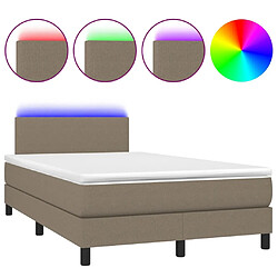 Sommier à lattes LED,Cadre à lattes de lit avec matelas pour Adulte Taupe 120x200 cm Tissu -MN97459