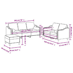 vidaXL Ensemble de canapés 3 pcs avec coussins jaune clair tissu pas cher