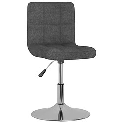 vidaXL Chaise pivotante à manger Gris foncé Tissu