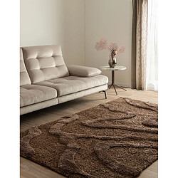 Avis Hadorn Tapis shaggy 245x160 marron foncé Thun Arbor