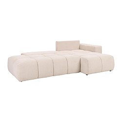 Vente-Unique Canapé d'angle droit convertible en tissu texturé beige TRIMALDI pas cher