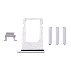 Wewoo Pour iPhone 8 Plateau de argent la carte + Touche de contrôle du volume + Bouton d'alimentation + de vibreur interrupteur muet pièce détachée