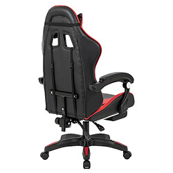 Concept Usine Chaise de gaming massante noire et rouge avec repose pieds ULTIM