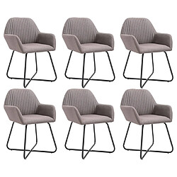 vidaXL Chaises à manger lot de 6 taupe tissu 