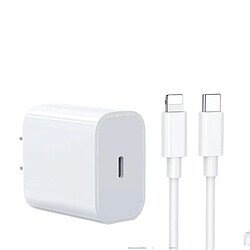 General Chargeur iPhone Apple Block USB C Fast, câble USB C vers Lightning de 0,9 m pour iPhone13/14/14 plus/12/pro/pro max/11/Air pods pro/iPad air 3/min4(Blanc) 