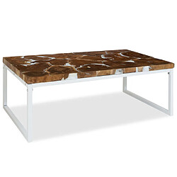 Avis vidaXL Table basse Teck Résine 110x60x40 cm