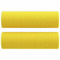 Acheter vidaXL Canapé 2 places avec oreillers jaune clair 120 cm tissu