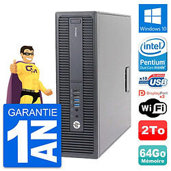 PC HP ProDesk 600 G2 SFF Intel G4400 RAM 64Go Disque Dur 2To Windows 10 Wifi - Occasion