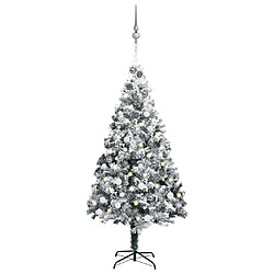 vidaXL Arbre de Noël artificiel pré-éclairé et boules vert 180 cm PVC 