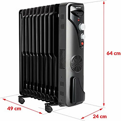 Avis Mpm Radiateur Électrique à Huile sur Roulettes - Chauffage Mobile avec Roues - Ventilateur Intégré de 400 W - Max. 2500W