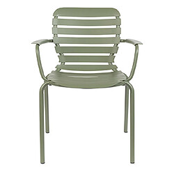 Mes Lot de 2 chaises de jardin avec accoudoirs en aluminium vert - VONDEL