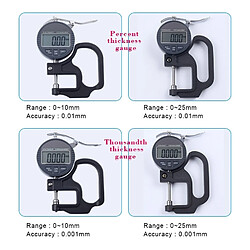 Wewoo Jauge d'épaisseur de micromètre d'affichage numérique de la gamme 0-10mm pas cher