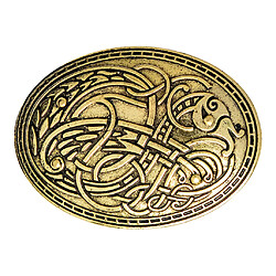 Acheter Symbole de bouclier Viking nordique médiéval broche chandail ovale châle broche or