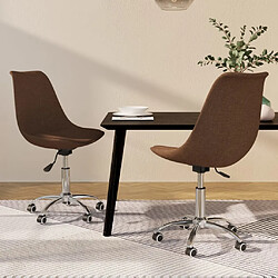 vidaXL Chaises pivotantes à manger lot de 2 marron tissu