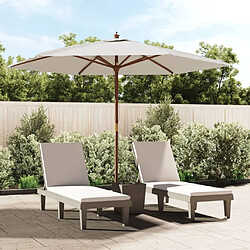 vidaXL Parasol de jardin avec mât en bois sable 299x240 cm